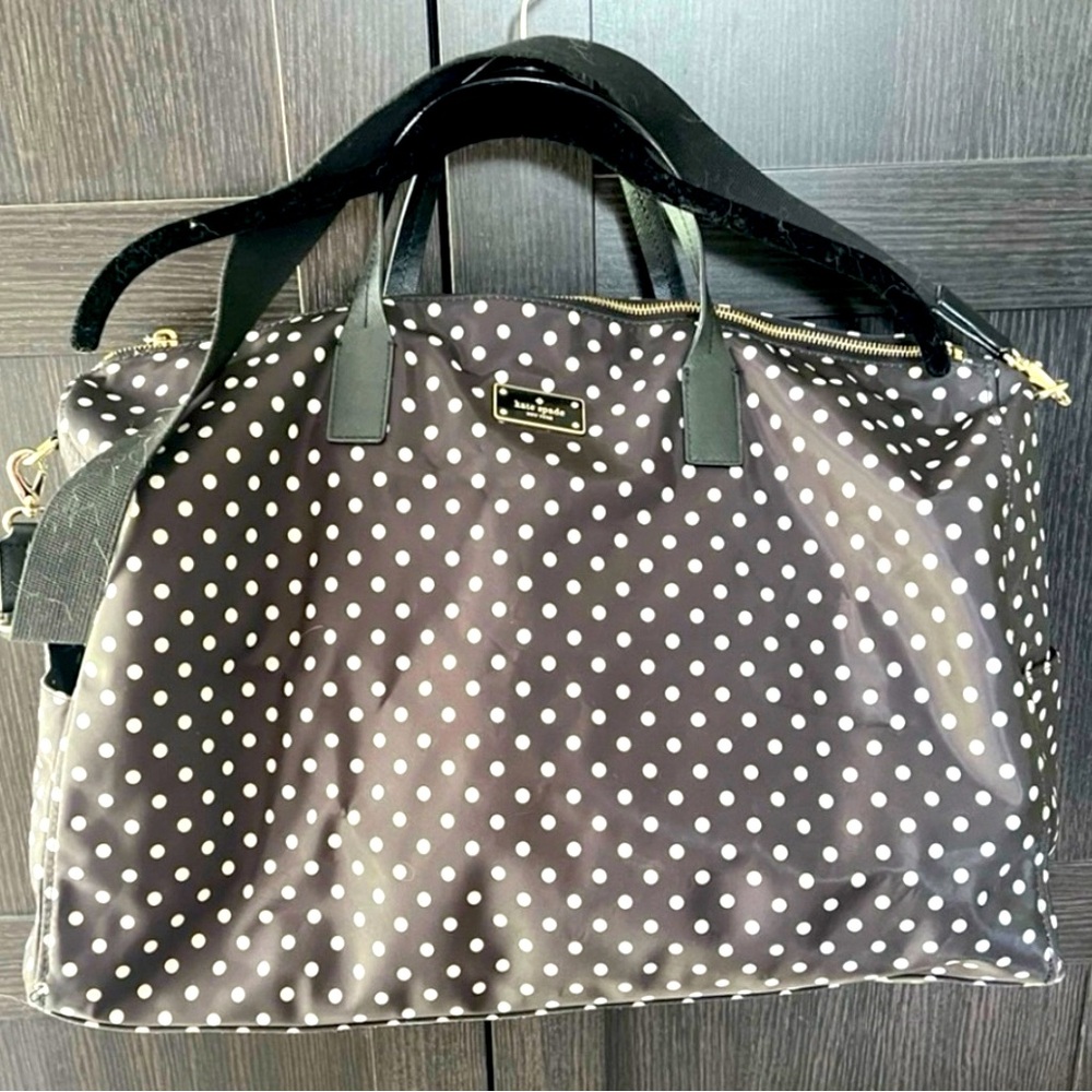 Kate Spade Black and White Polka Dot Travel Bag